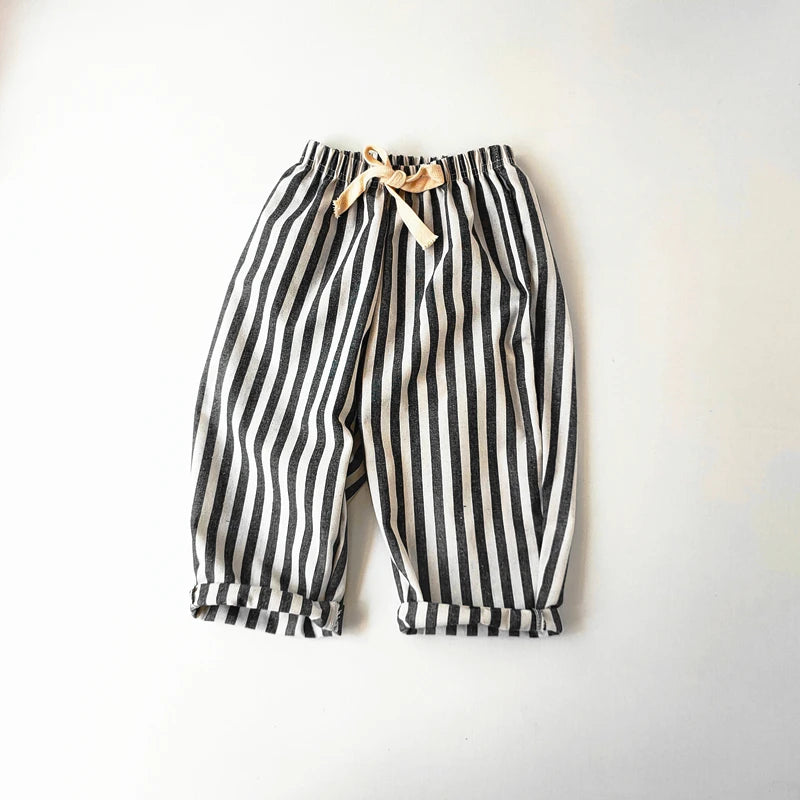 Kids Cotton-Linen Striped Shorts Trousers Summer - photo 10