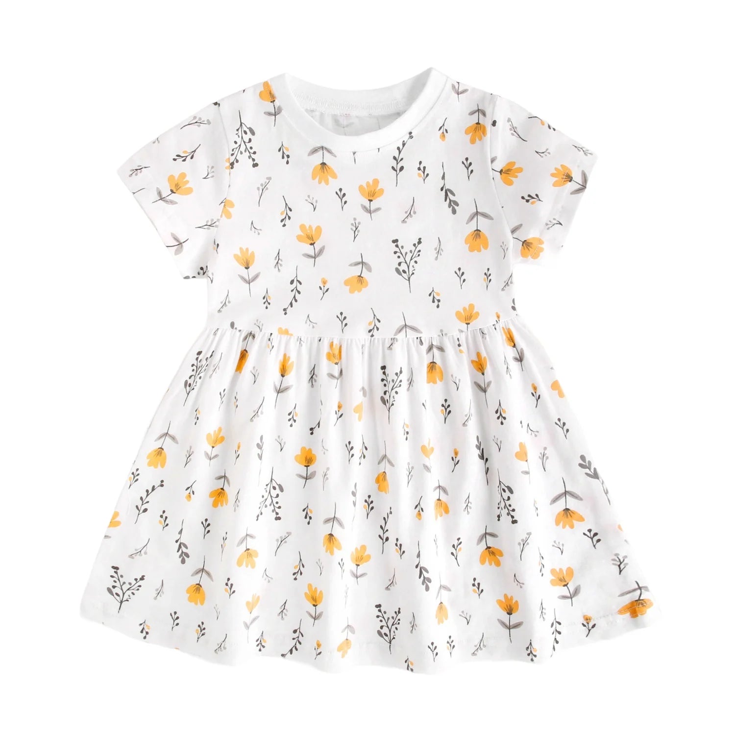 Baby Girl Floral Summer Dress – Soft Cotton Sleeveless A-Line (9M–5Y)