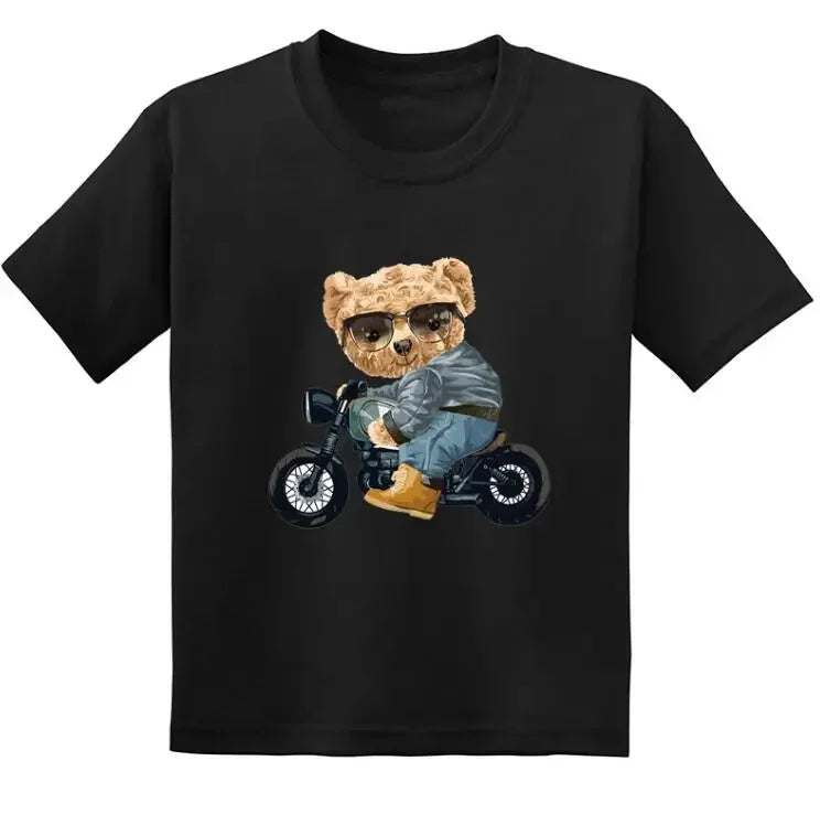 Teddy bear print cotton t-shirt, kids summer casual tee - Kindle Kids ABC - view 12
