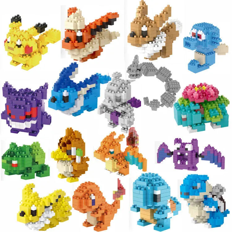 Collectible mini cartoon brick figures kids buildable characters set