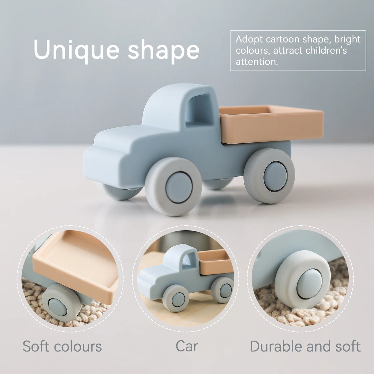 Montessori silicone car teether sensory baby toy