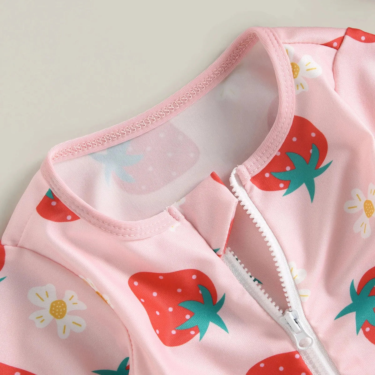 Baby girl flamingo print swimsuit jumpsuit with matching headband