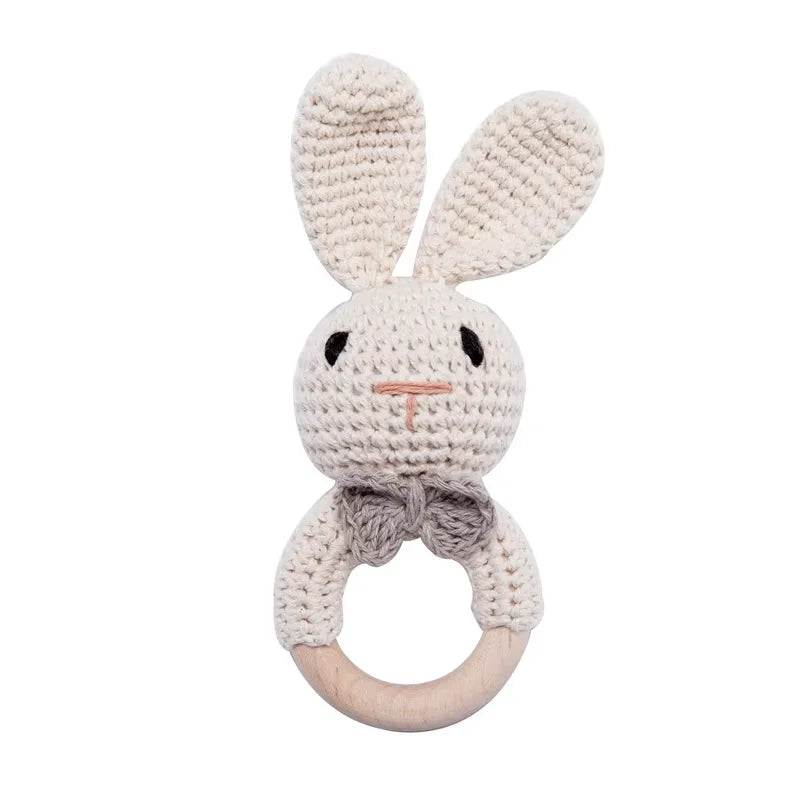 Crochet and wood baby rattle teether – photo 14