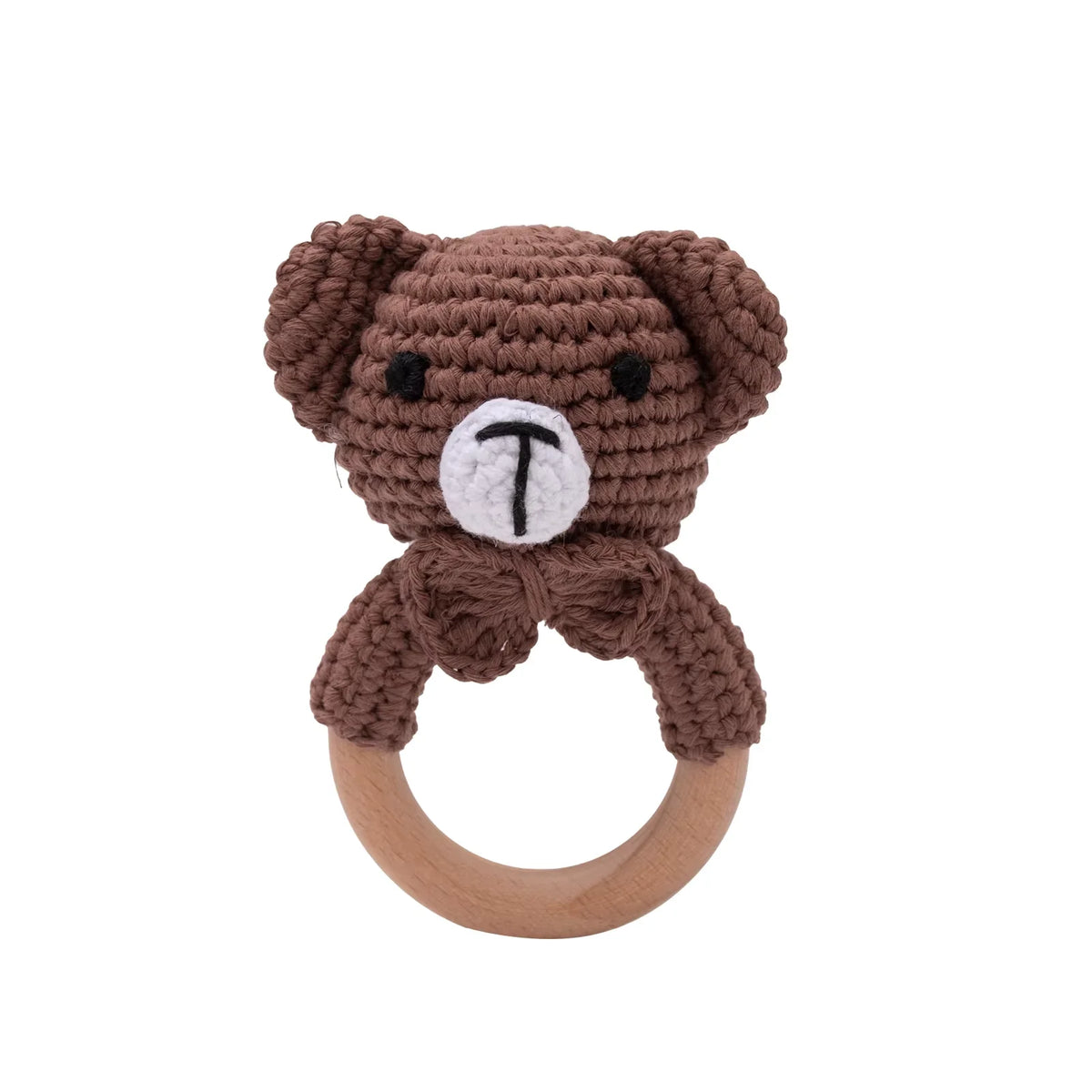 Crochet and wood baby rattle teether – photo 16