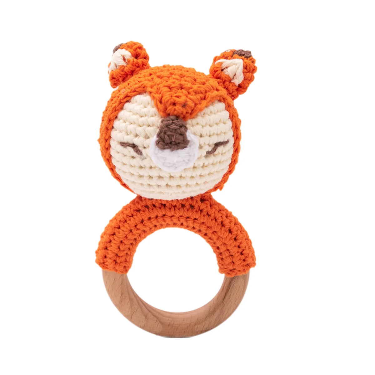 Crochet and wood baby rattle teether – photo 17