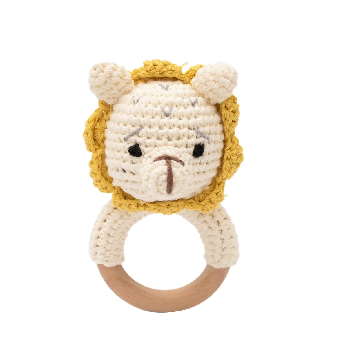 Crochet and wood baby rattle teether – photo 7
