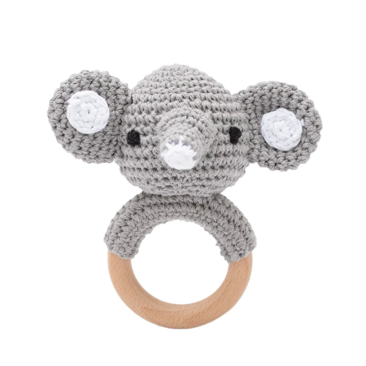 Crochet and wood baby rattle teether – photo 8