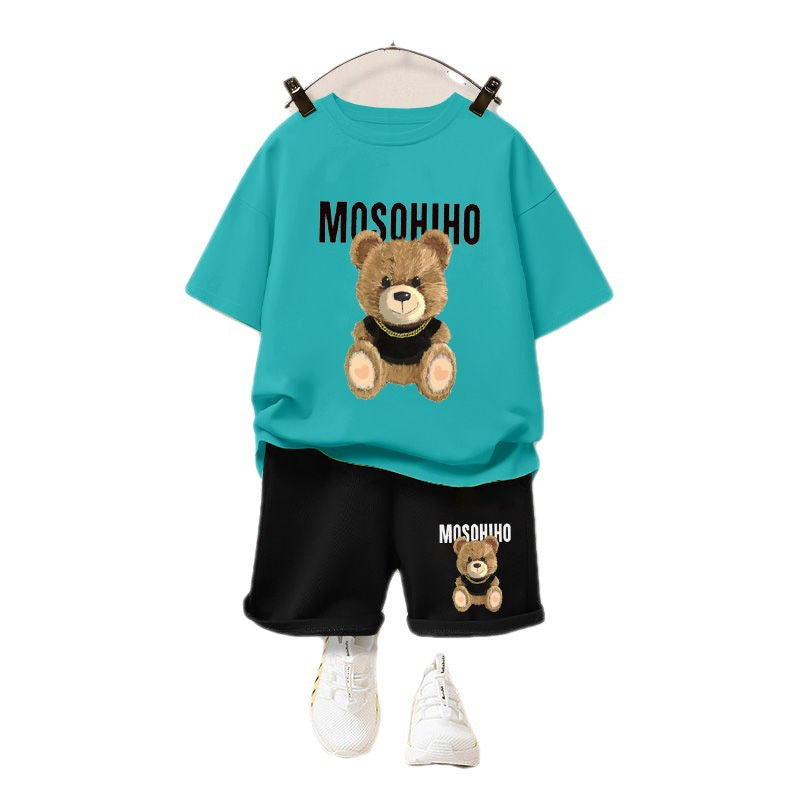 Kids Cotton T-Shirt & Shorts Set – Fun Animal & Bear Prints | 16 Designs | 3–8Y - photo 5