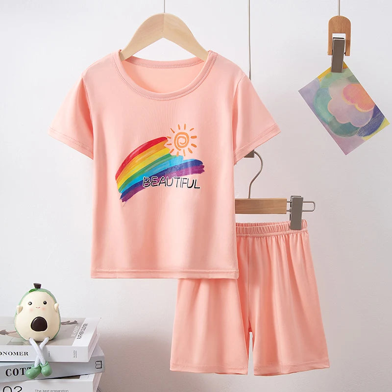 Kids summer tee and shorts soft cotton outfit set - photo 6