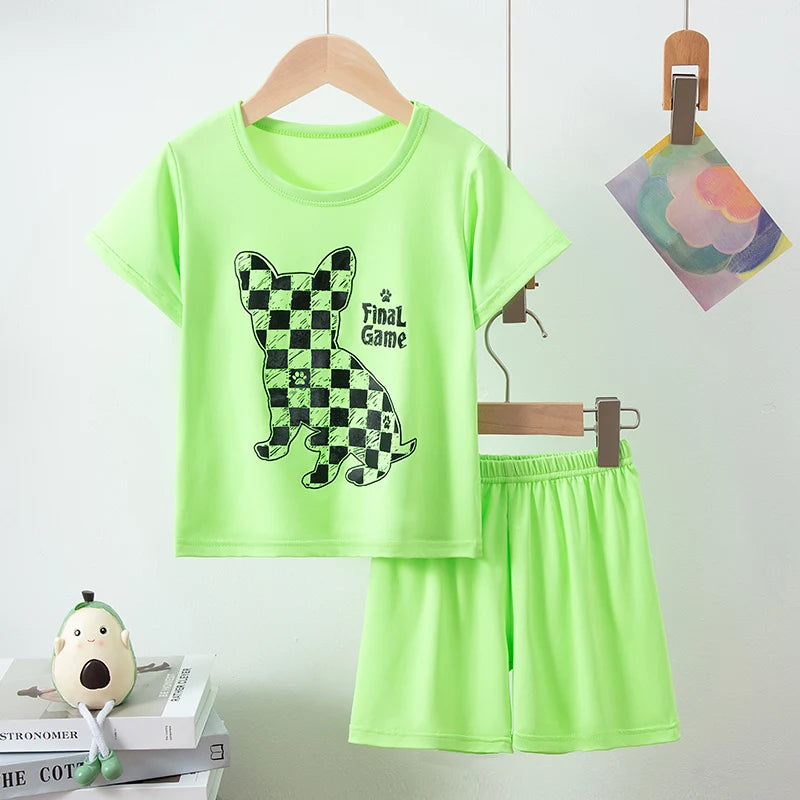 Kids summer tee and shorts soft cotton outfit set - photo 7