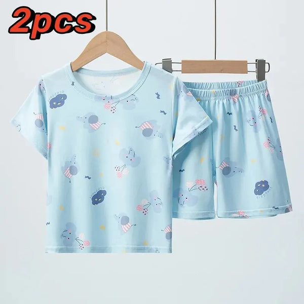 Kids summer tee and shorts soft cotton outfit set