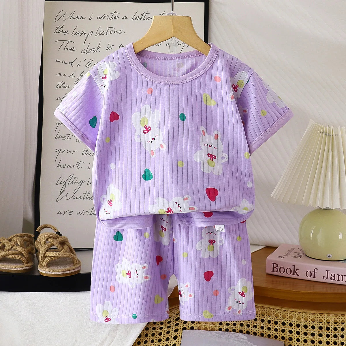 Kids summer t-shirt and shorts cotton 2-piece set - photo 23