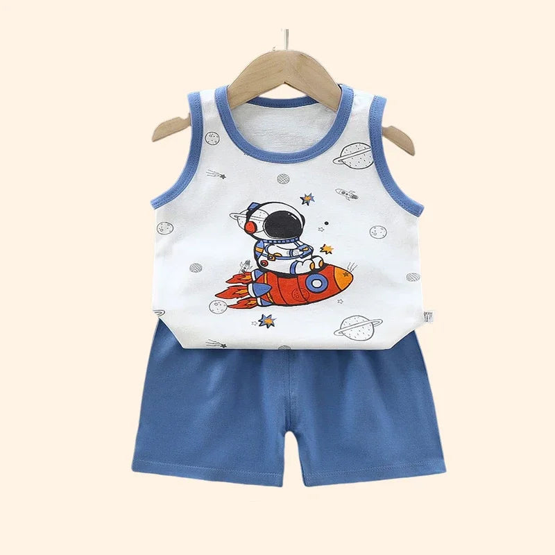 Kids summer vest and shorts cotton 2-piece set - photo 4