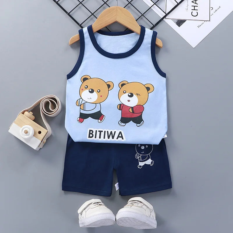 Kids summer vest and shorts cotton 2-piece set - photo 6