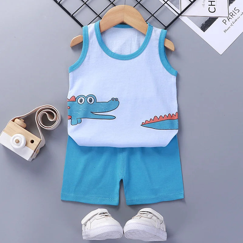 Kids summer vest and shorts cotton 2-piece set - photo 7