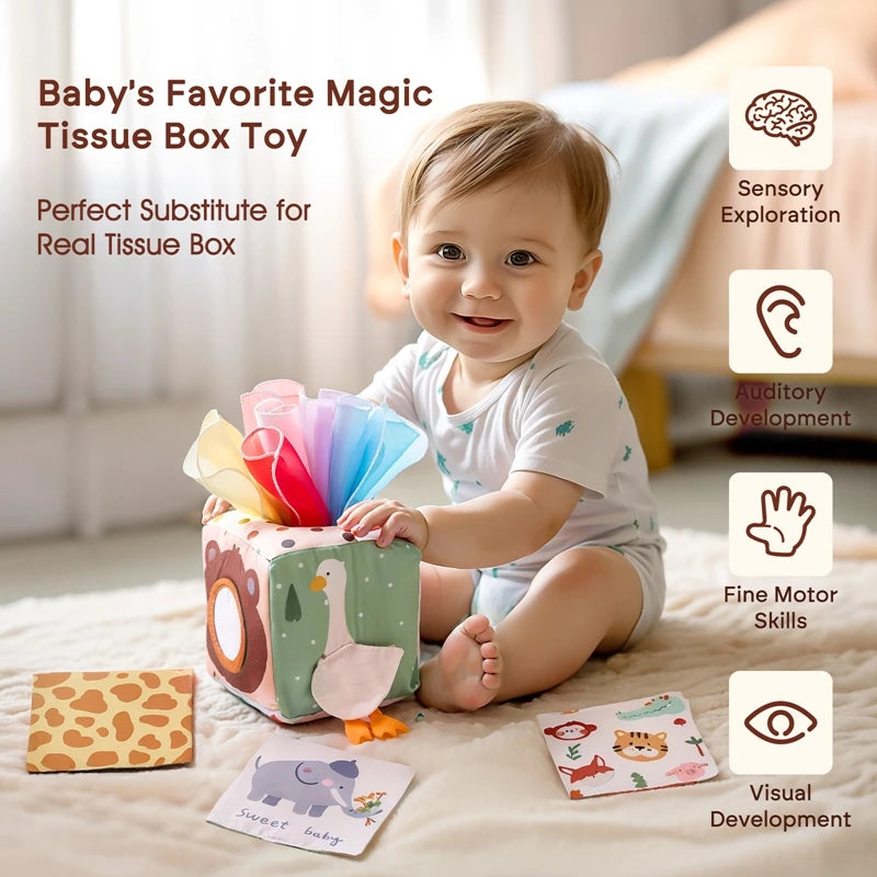 Montessori magic tissue box sensory toy for babies - photo 2