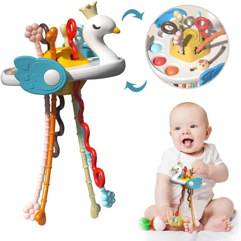 Montessori pull-string sensory teething toy for babies - photo 17