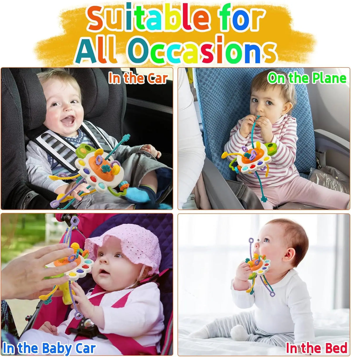 Montessori pull-string sensory teething toy for babies - photo 2