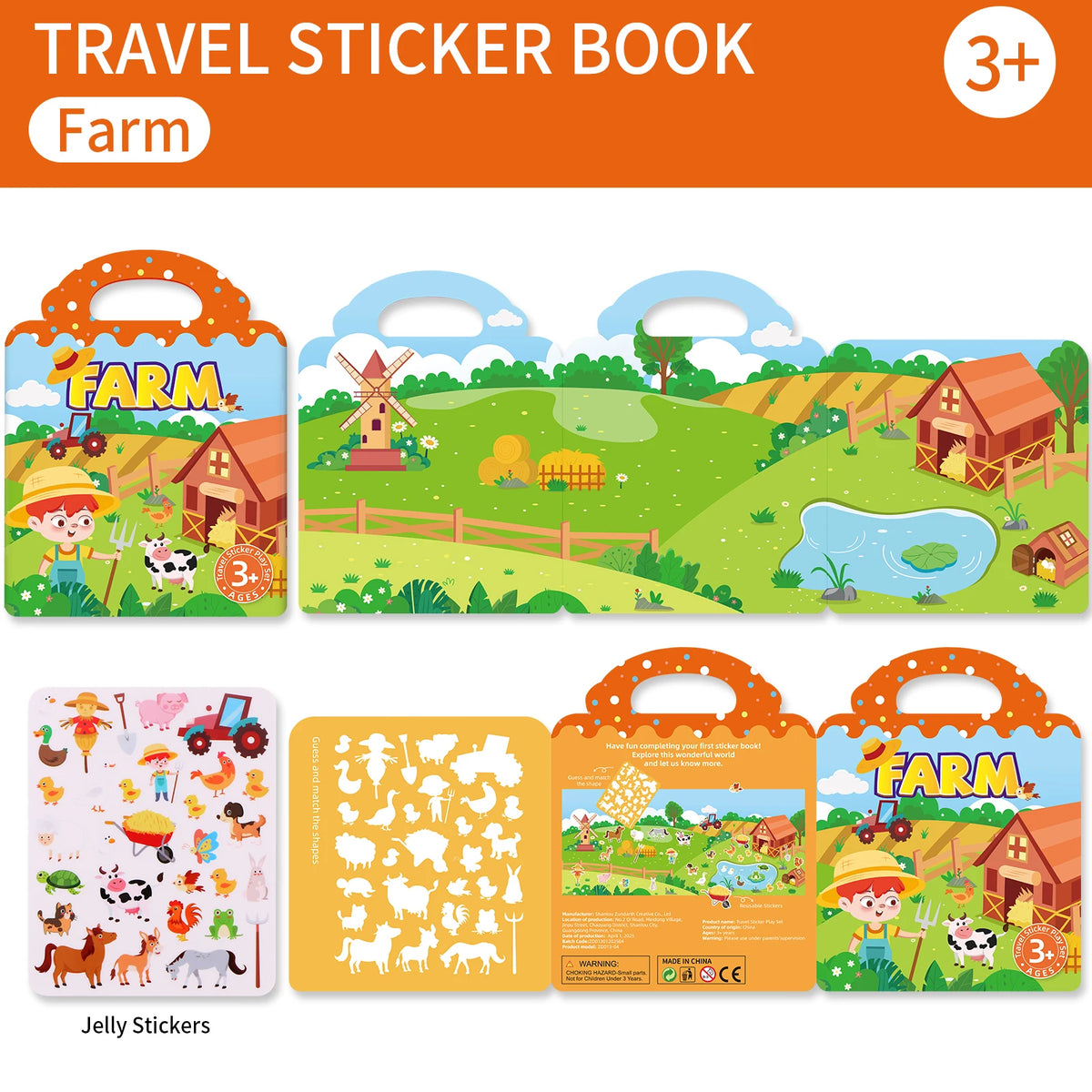 Reusable sticker book set, Montessori travel toy - photo 10