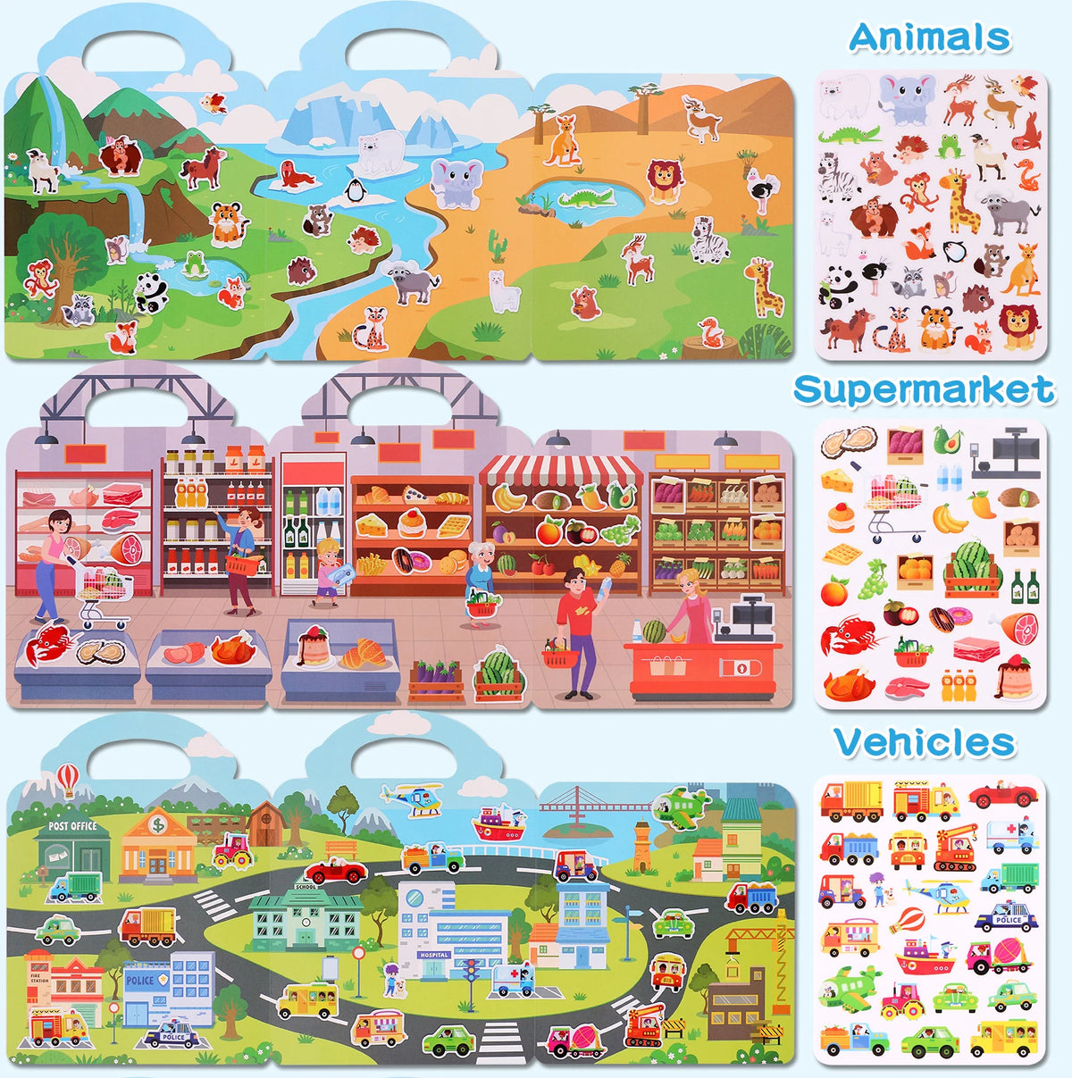 Reusable sticker book set, Montessori travel toy - photo 5