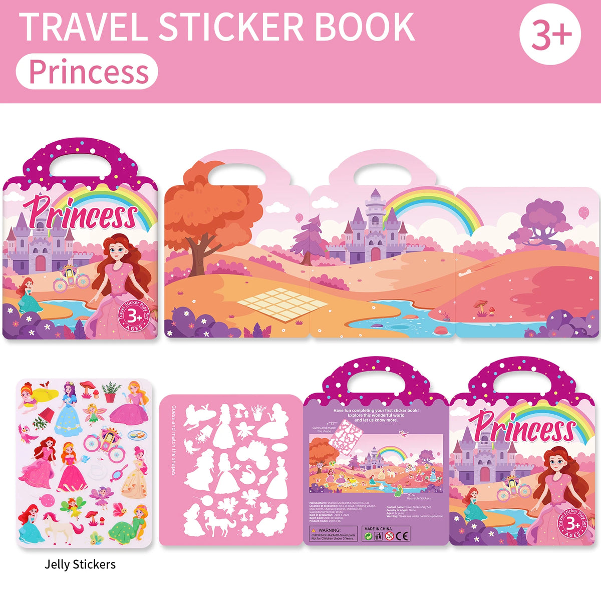 Reusable sticker book set, Montessori travel toy - photo 8