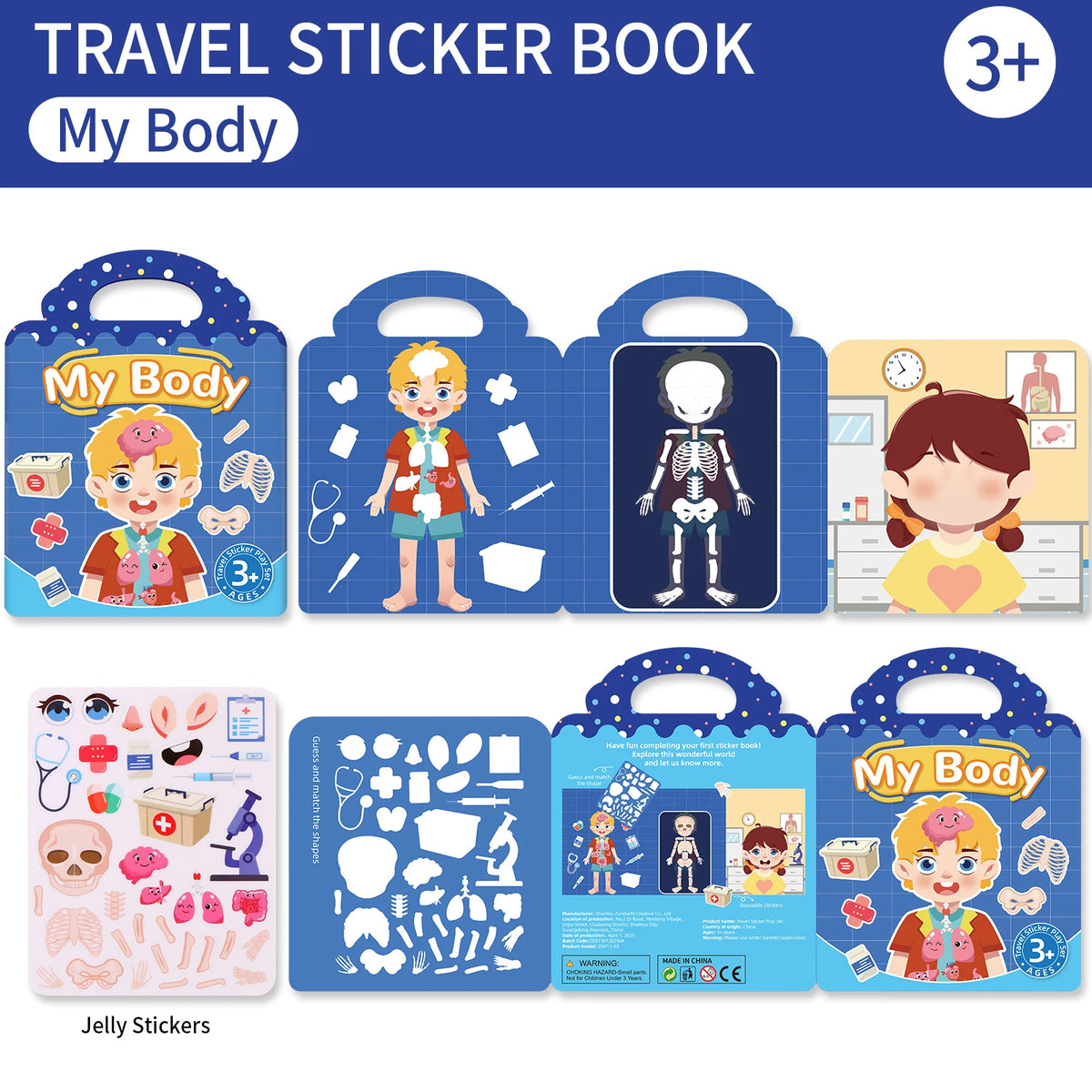 Reusable sticker book set, Montessori travel toy - photo 9