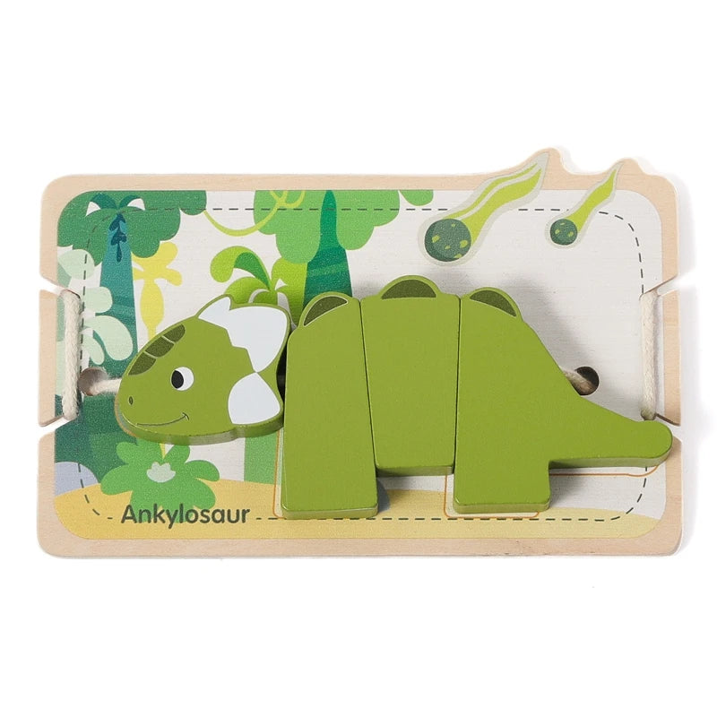 Wooden animal threading and lacing toy – photo 10