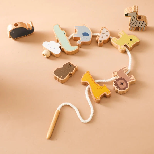 Wooden animal threading and lacing toy – photo 3