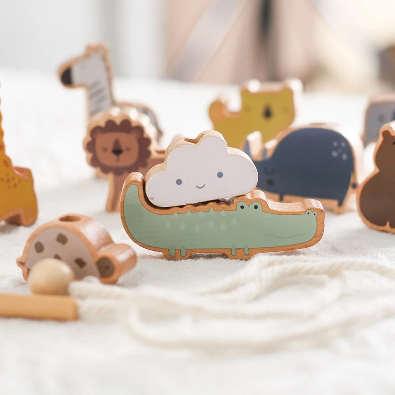 Wooden animal threading and lacing toy – photo 5