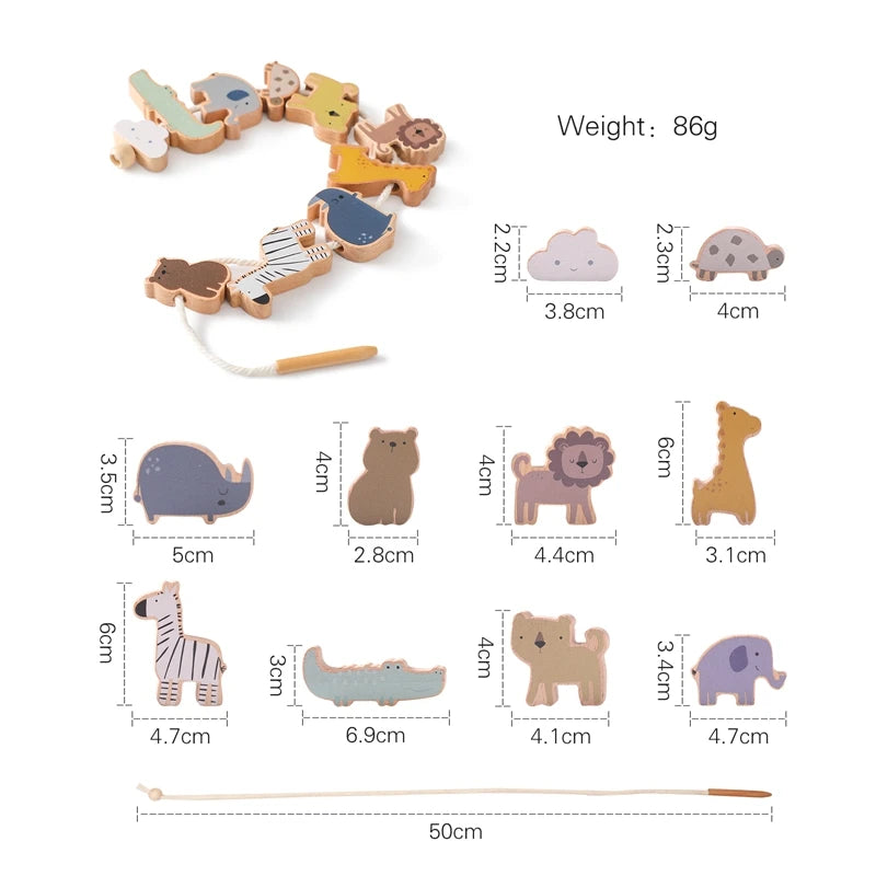 Wooden animal threading and lacing toy – photo 6