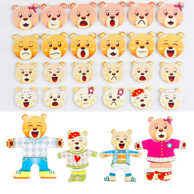Wooden bear dress-up puzzle – photo 4