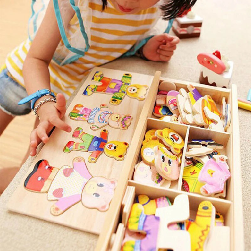 Wooden bear dress-up puzzle – photo 7