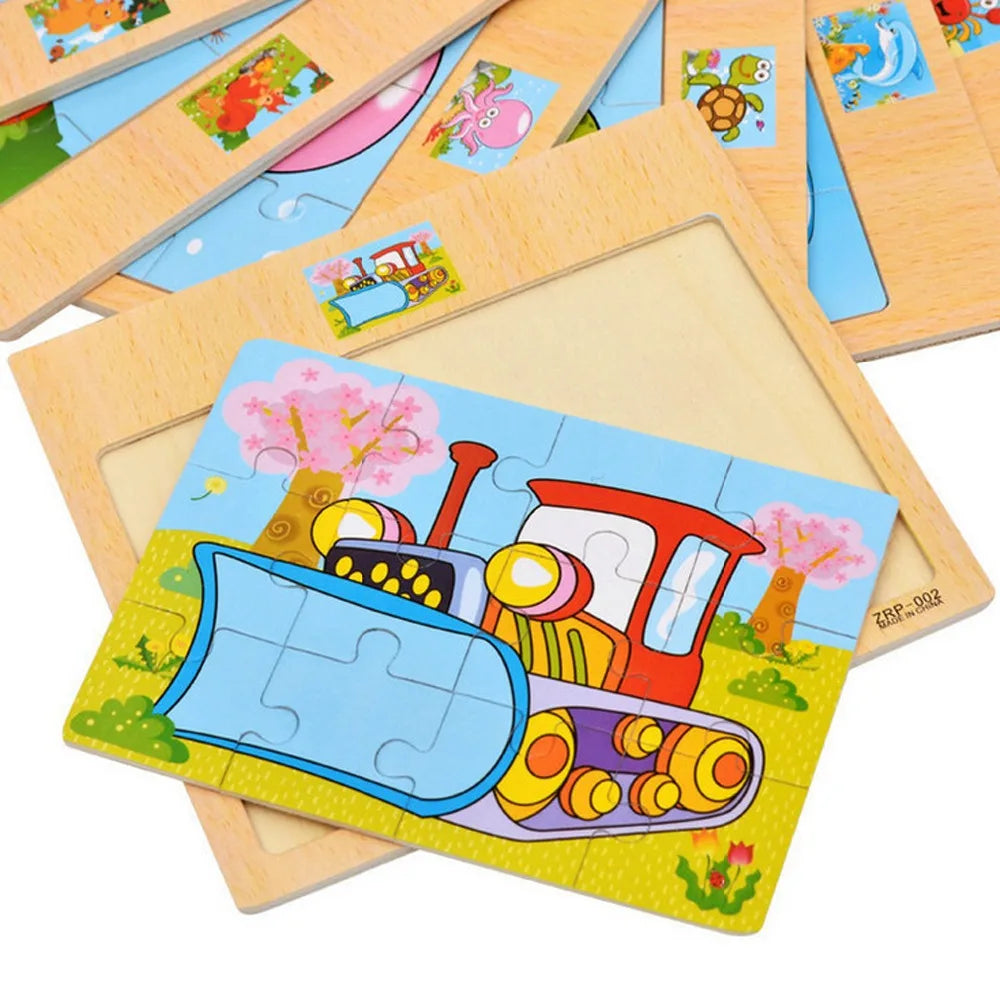 Wooden chunky puzzle for toddlers – photo 2