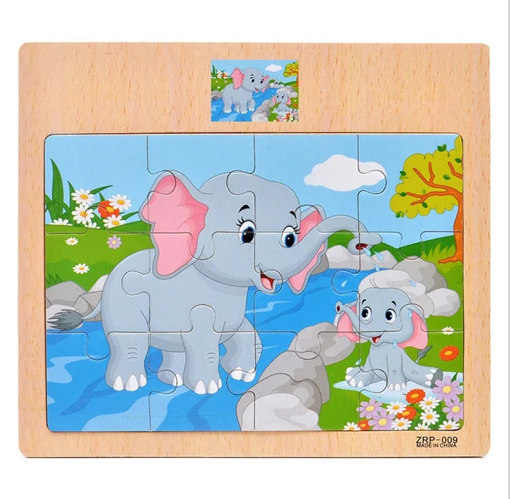Wooden chunky puzzle for toddlers – photo 7