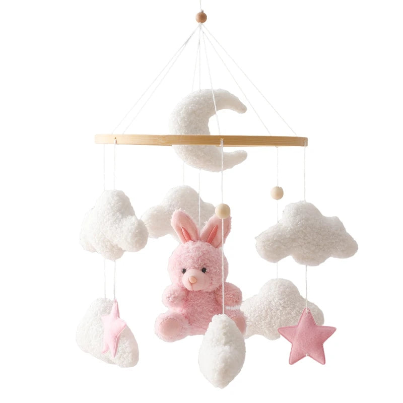 Wooden crib mobile felt bear – photo 14