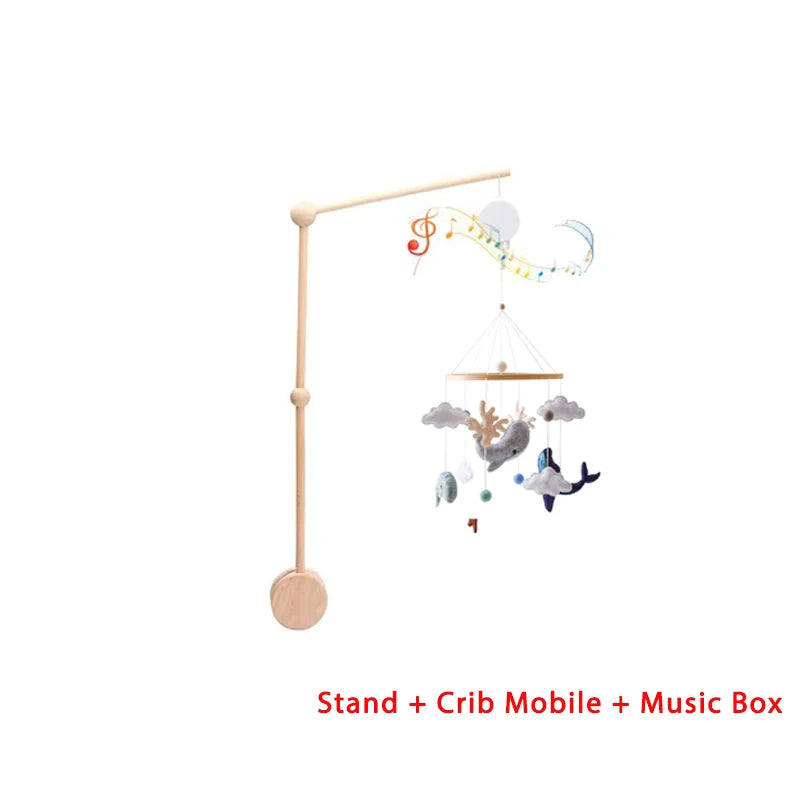Wooden crib mobile felt bear – photo 18
