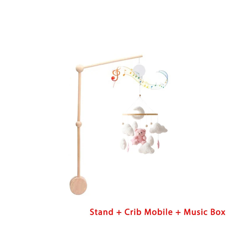 Wooden crib mobile felt bear – photo 7