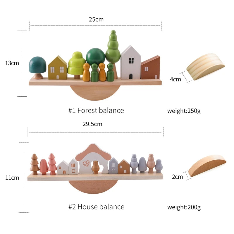 Wooden forest stacking blocks, Montessori sensory toy - photo 6