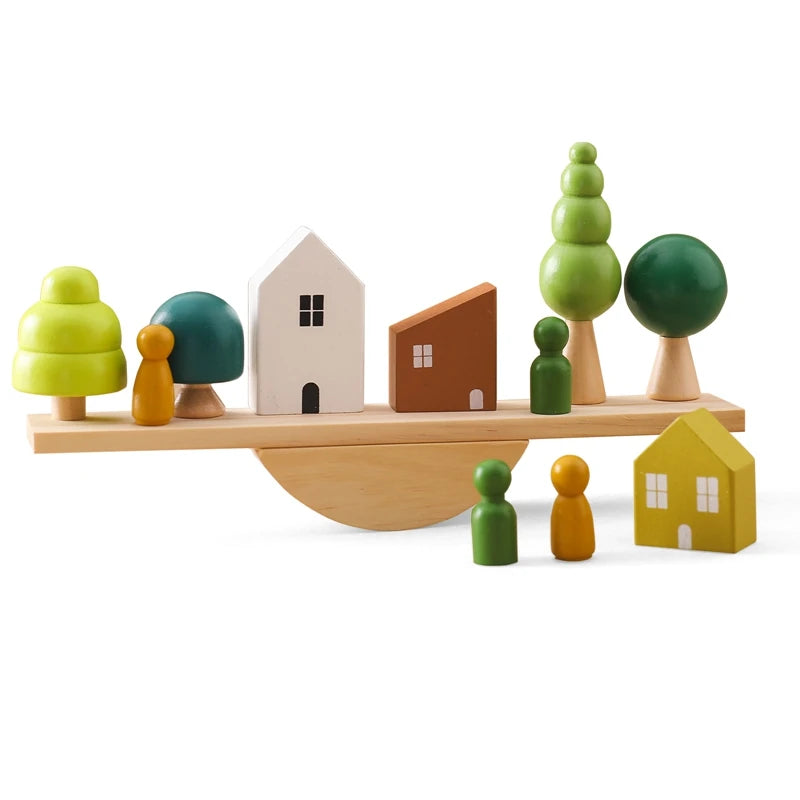 Wooden forest stacking blocks, Montessori sensory toy - photo 8