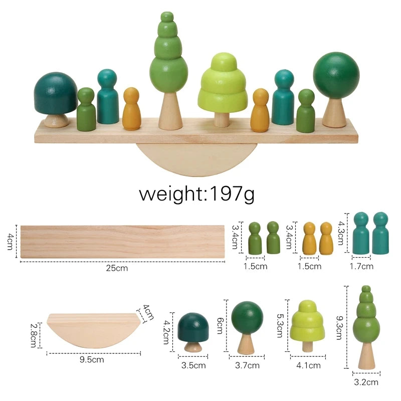 Wooden forest stacking blocks, Montessori sensory toy - photo 9