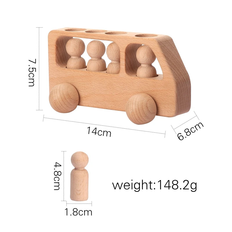 Wooden train stacking toy, Montessori learning toy - photo 12